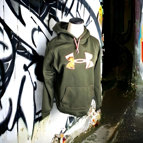 Under Armour Coldgear Hoodie Applique  Logo Storm Gorp Granola Sweatshirt L - Picture 3 of 16